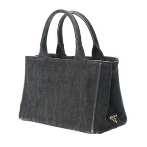 Prada Black Denim Bag Canapa Tote